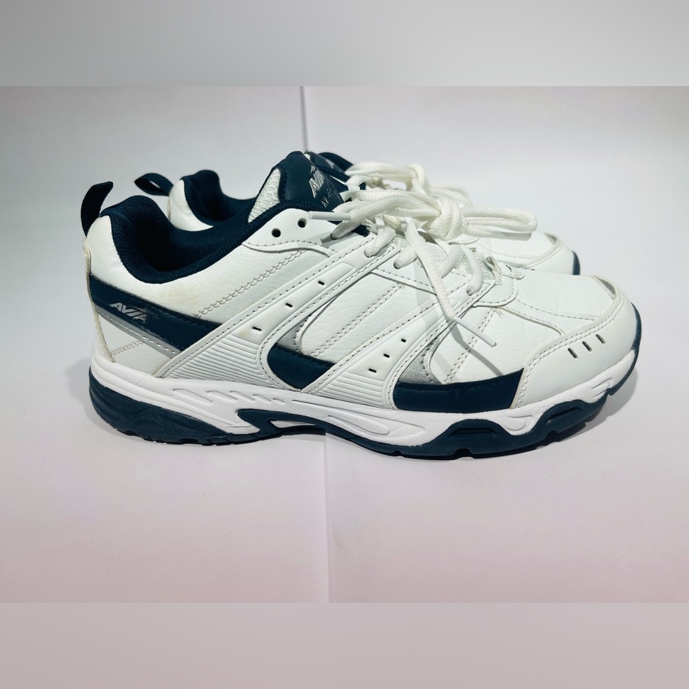 Avia Men's White and Dark Blue Athletic Shoes